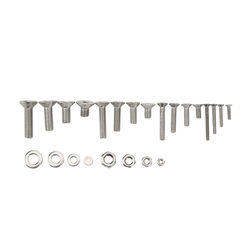 1220PCS Screw Nut Washer Kit Flat Head Hex Socket 304 Stainless Steel M2 M3 M4 M5 Screw Assembly Kit