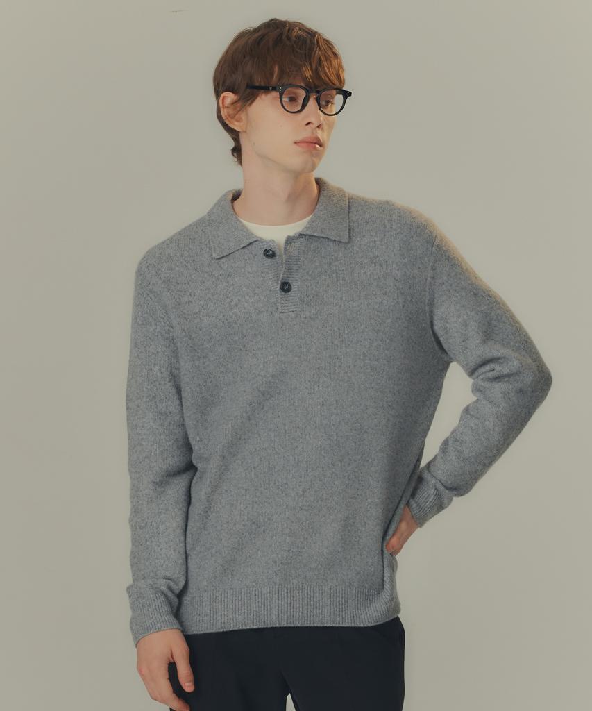 MINDBRIDGE [Air Wool] Alpaca Collar Semi-Overfit Knit - 3 Colors