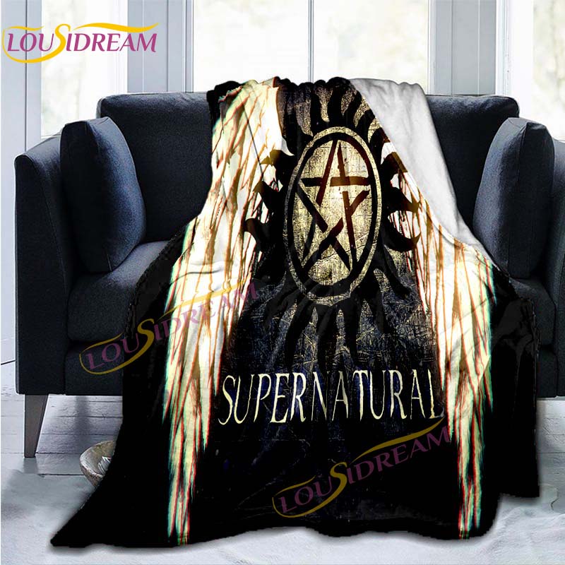 TV Series Supernatural 3D Printed Blanket Couch Cover Travel Bedding Plush Throw Blanket Bedspread for Kids Men Flannel Blanket