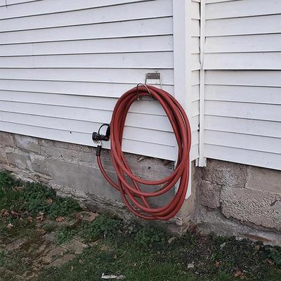 Hose Hanger Metal Wall Mounted Garden Hose Holder Heavy Duty Rust Proof Hanger for Water Air Hydraulic Hose Ropes Extension