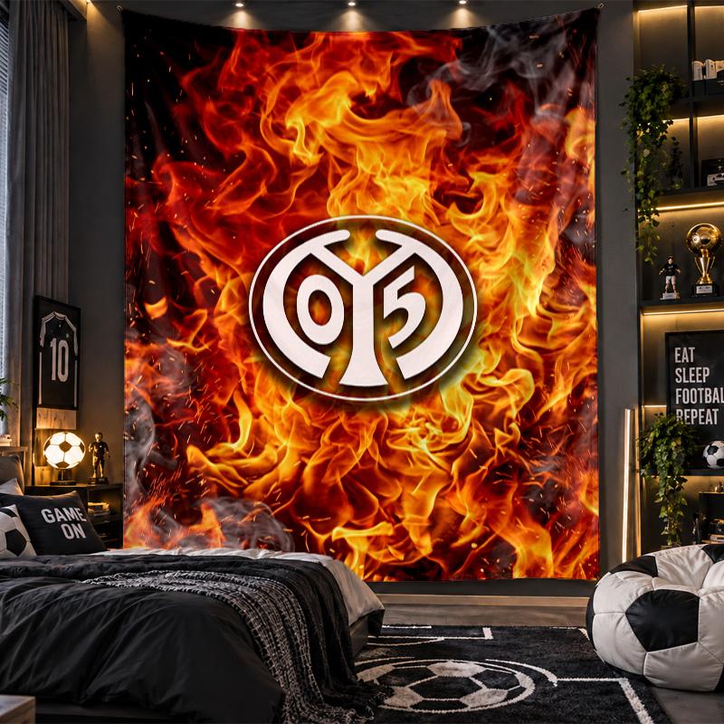 Wall Hanging Tapestry Mainz FC Print Cloth for Living Room Bedroom Home Decor