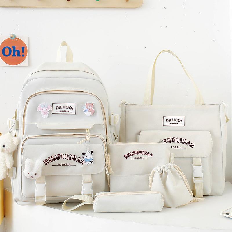 Children's Schoolbags  Elementary School Girls  Junior High School Students  Five Piece School Backpacks