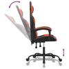 Gaming Chair Black and Orange Synthetic Leather