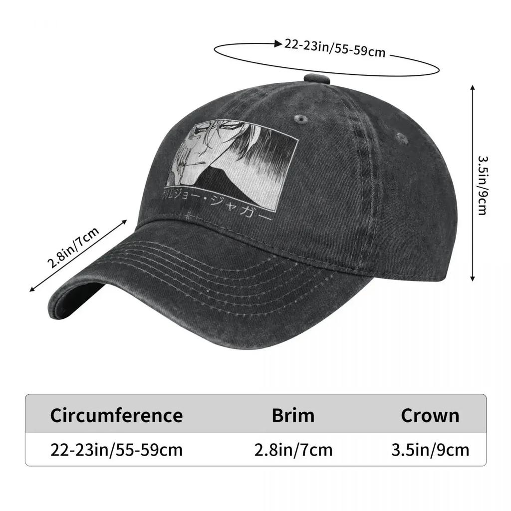 Sommerkappe Sonnenschirm Grimmjow Jaggerjack Hip-Hop-Kappen Bleach Burichi Unisex Anime Cowboyhut Schirmmützen