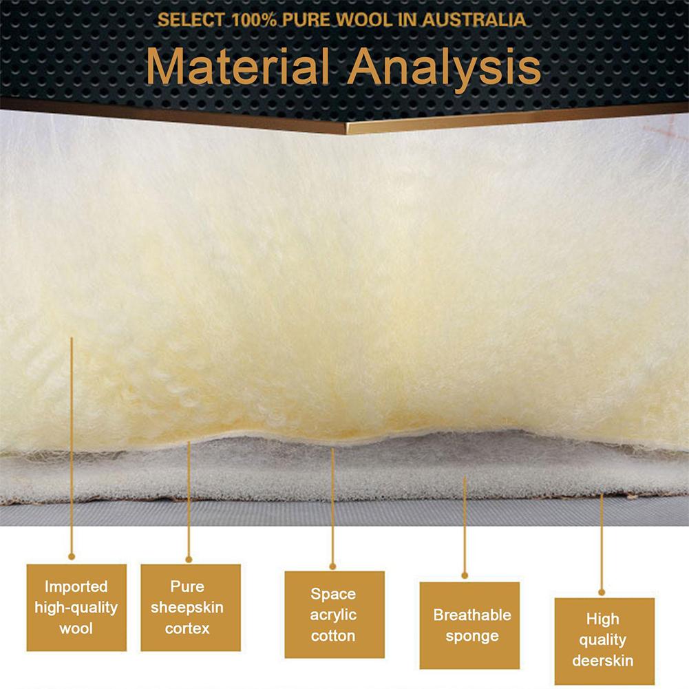 2025 High Quality Australian Wool Car Seat Cover Fur Pulvinus Winter Warm Natural Wool Seat Cushion 1 Piece Front Car Seat Cover