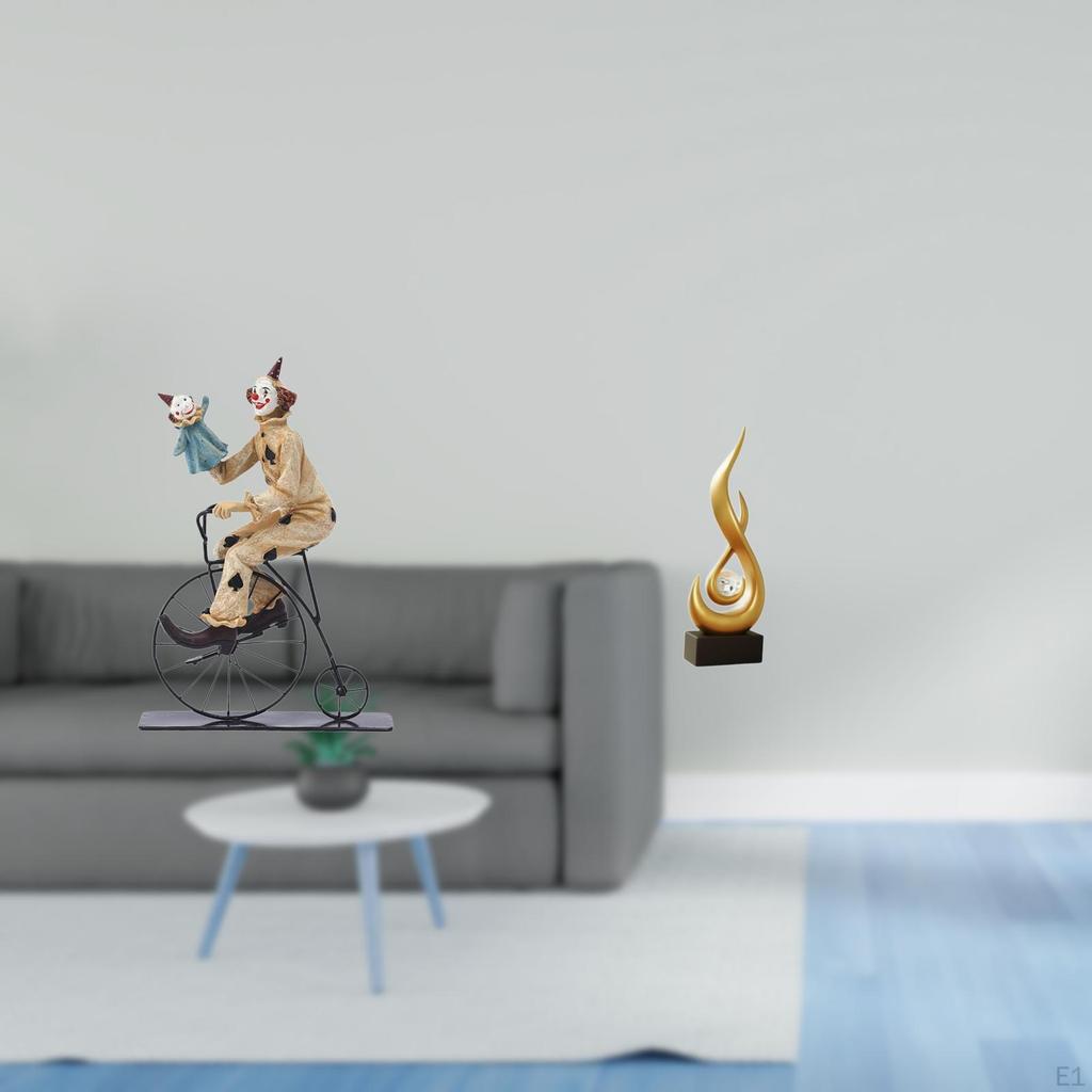 Clown Figurine Abstract Fire Statue Sculpture Collection Statuette Desk Ornament Craft Keepsake