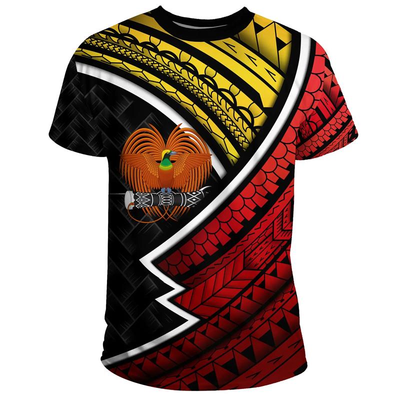 Papua Guinea T-shirt For Men Summer Casual 3D Printed Polynesia T Shirts Crew Neck Short Sleeves Tops Street Loose Tees
