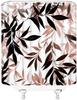 Braun Schwarz Blatt Duschvorhang Aquarell Pflanze Schwarz Weiß Blätter Natur Botanisch Modern Ombre Abstrakt Herbst Badezimmer Dekoration