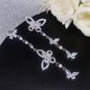 Elegant Butterfly Dangle Earrings AB Asymmetrical Design Luxury Rhinestone Earrings for Women