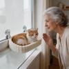 Cat Window Hammock Suction Cup Foldable Detchable Bed Double-Sided Plush Window Hammock For Cats Inside For Indoor Pet Glass