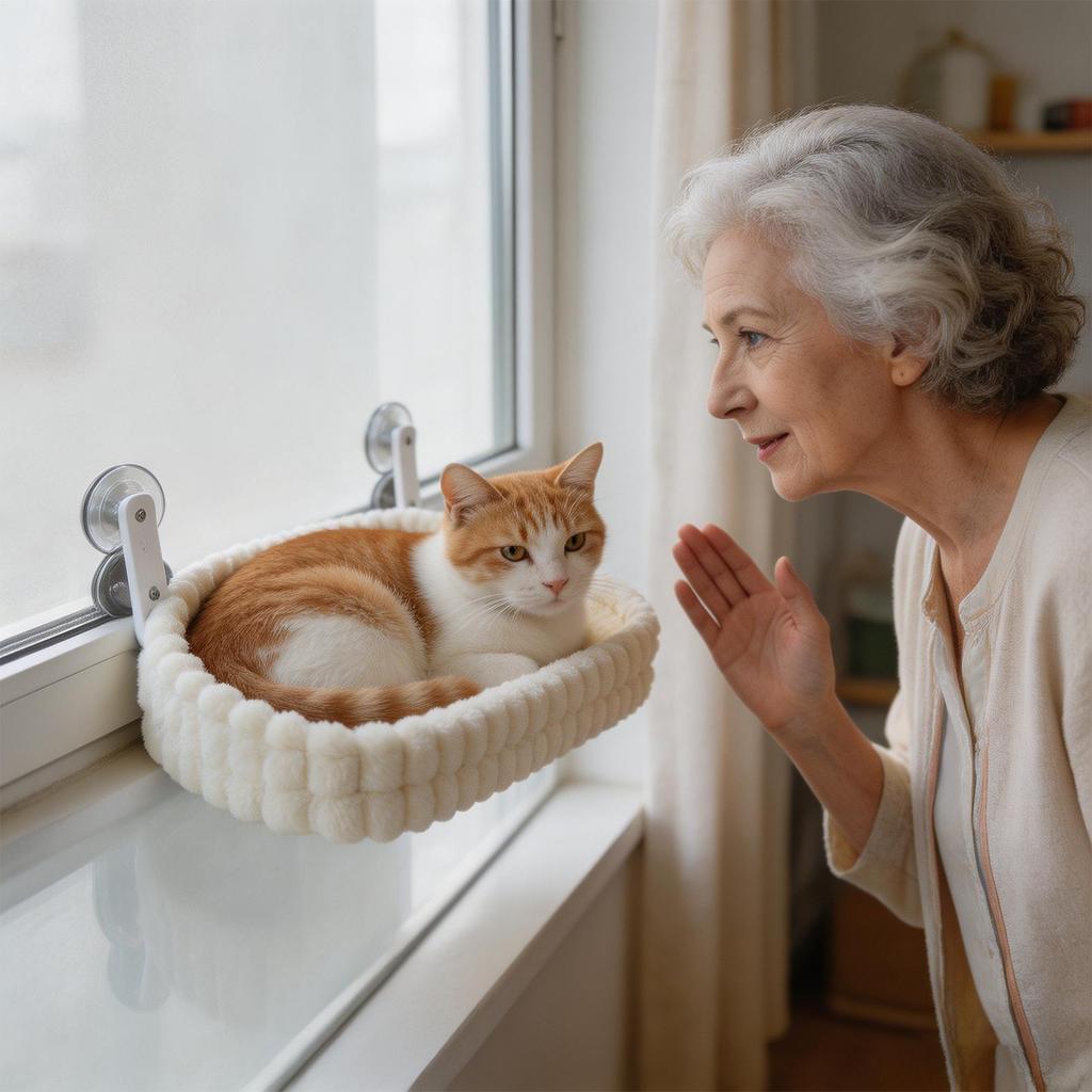 Cat Window Hammock Suction Cup Foldable Detchable Bed Double-Sided Plush Window Hammock For Cats Inside For Indoor Pet Glass