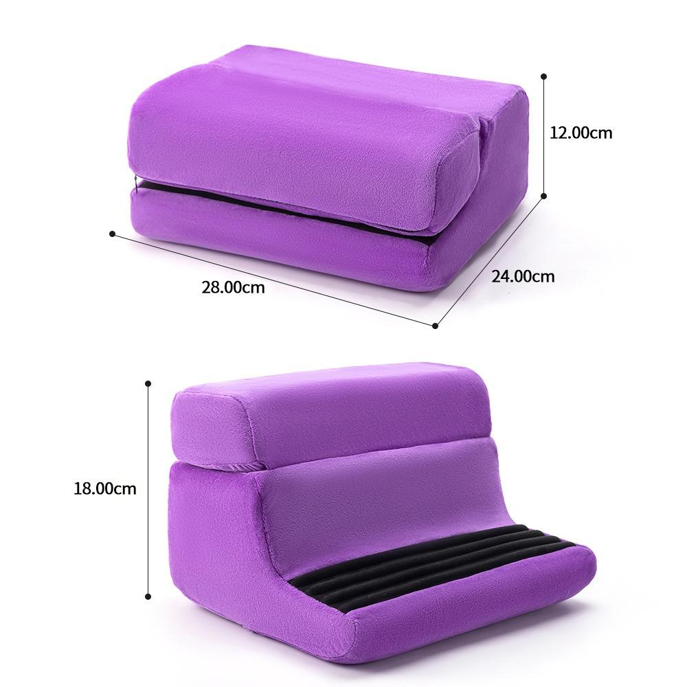 

4 Angles Tablet Pillow Stand Foldable with Pockets E-reader Reading Pillow Adjustable Cushion Reading Holder Lap Use фіолетовий