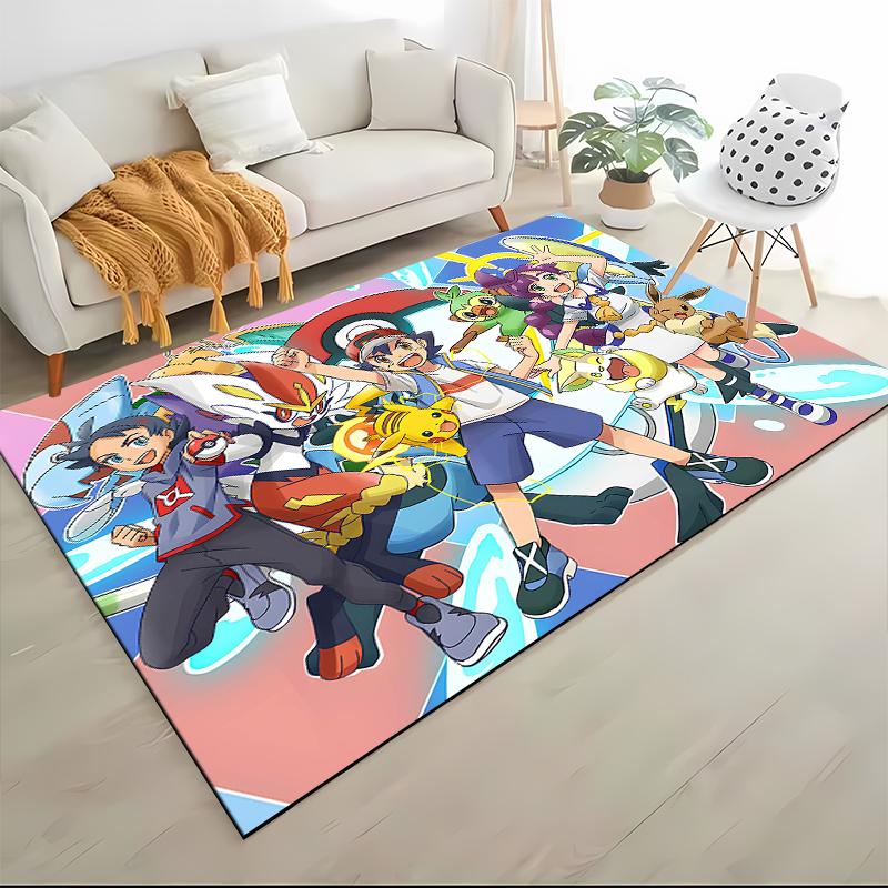 P0kem0n P-Pikachu Theme Carpets Children Play Mats Bedroom Decor Rugs Living Room Rug Crawl Mat Gift Rug for Friends Potdemiel