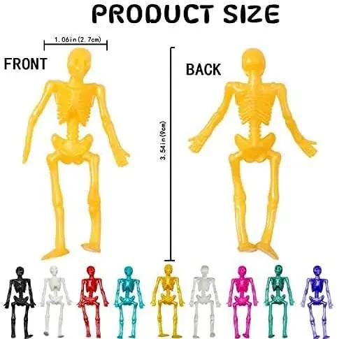 24Pcs Halloween Stretchy Skeleton Toys,  Stretchy Skull Squishy Toys For, Happy Halloween Goody Bag Fillers Stress Reliever Toys