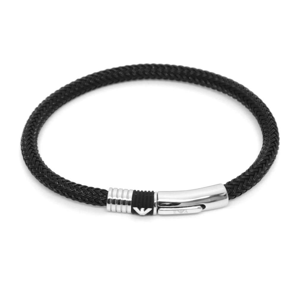 

Wire Bracelet Stainless Steel Eagle Logo EGS1624001 [Emporio Armani] Black/Silver Men s [Item]