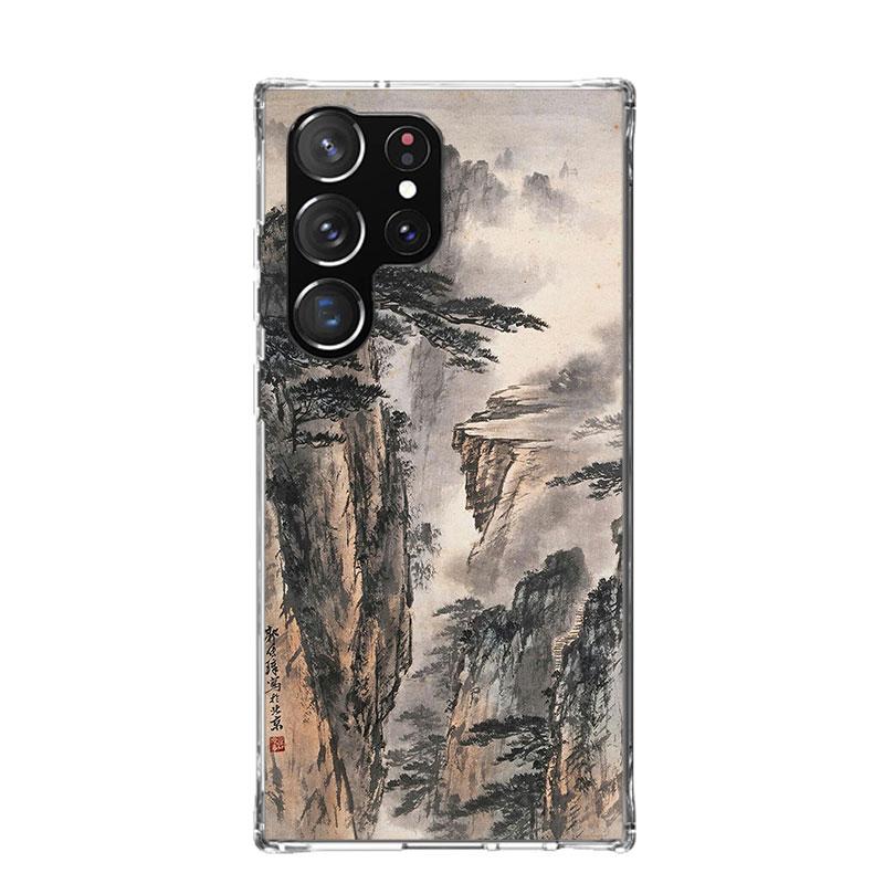 Chinese Style ink Painting Art Phone Case For Samsung Galaxy S26 S25 Edge S24 S23 FE S22 Ultra S21 Plus S20 + Fundas Cover Coque