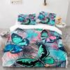 Butterfly Duvet Cover Set 3D Galaxy Purple Butterfly Floral Printed Bedding Set Fantasy Theme King Size Comforter Cover for Girl
