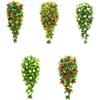 2 Pack Artificial Teardrop Wreath, 15.7 Inch Realisric Greenery Teardrop Swag with Orange, Lemon, Peach,