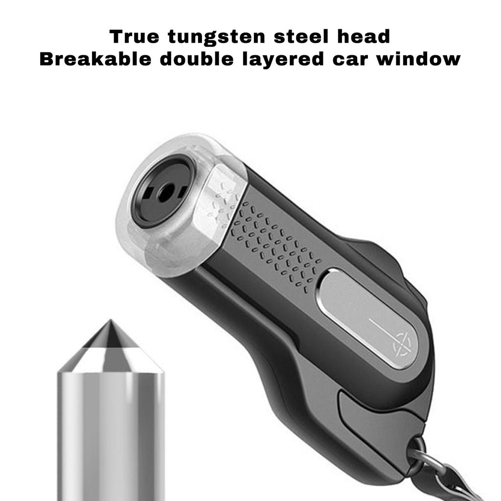 Car Emergency Safety Hammer – Tungsten Steel Tip Window Breaker For Double Glass, Vehicle Escape Tool With Metal Body