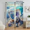 2 pcs   versatile polyester transparent curtains for home decoration Beach Shells for use in bedrooms and living rooms