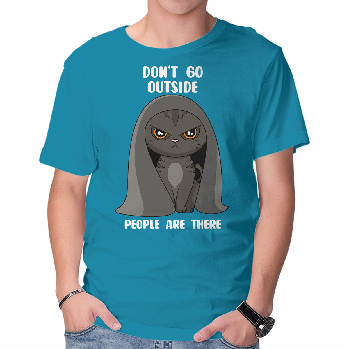 Unisex Crew Neck T-Shirt Don t Go Outside Graphic Short Sleeve Casual Tee S
