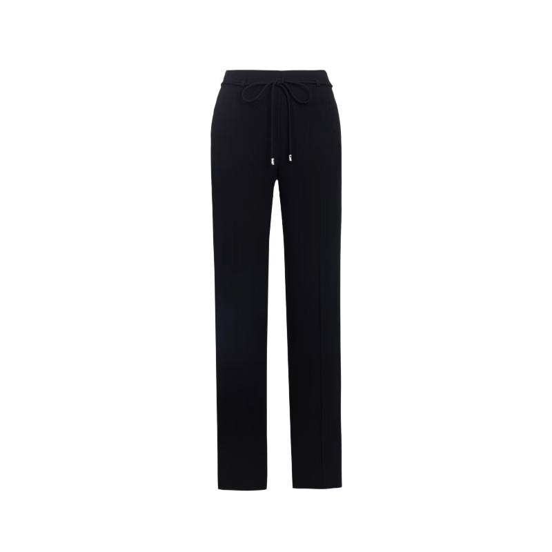 LANZZI Acetate Blend Straight-Leg Commuter Pants S