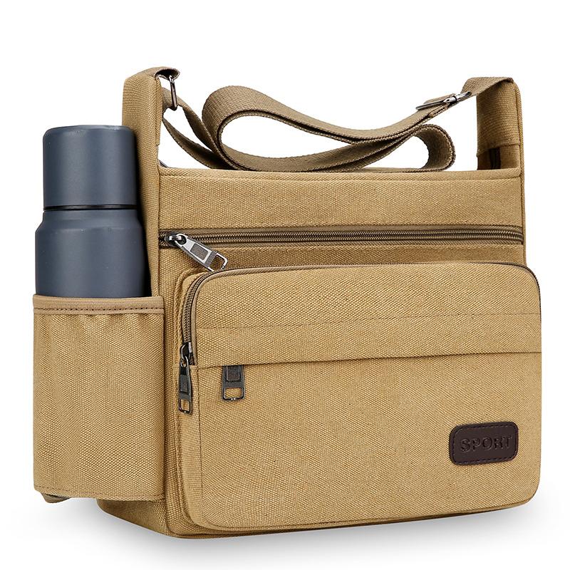 Herr Canvas Axelväskor Casual Tote Resa Crossbody-väska för män Lyxiga Messenger-väskor Mode Handväska av hög kvalitet
