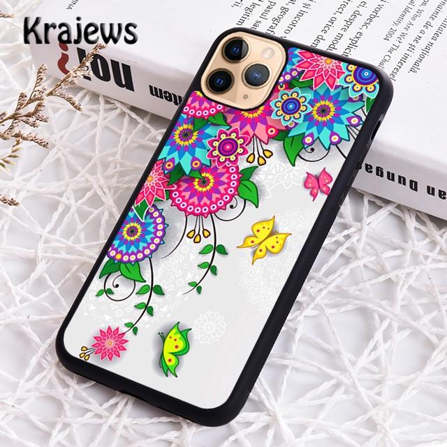 Krajews BUTTERFLY FLORAL PATTERN COLLECTION Phone Case Cover For iPhone 17 Air 16 15 14 Plus 11 12 13 Pro Max Fundas