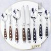 LUCF Classic Elegant Resin Rivets Handle Style Stainless Steel Western Cutlery 4 In 1 Set Delicate Utensils Dinnerware For Home