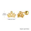 18K Gold Plated Stainless Steel Cartilage Stud Earrings, Dainty CZ Heart Butterfly Crown Multi Piercing Earring for Women