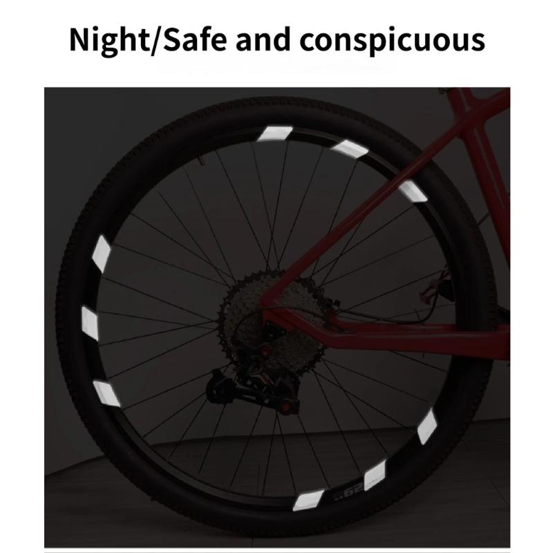 Road Bike Spoke Reflective Sticker Safety Decals Wheel Rims Reflective Sticker Signs for Night Cycling Enduring