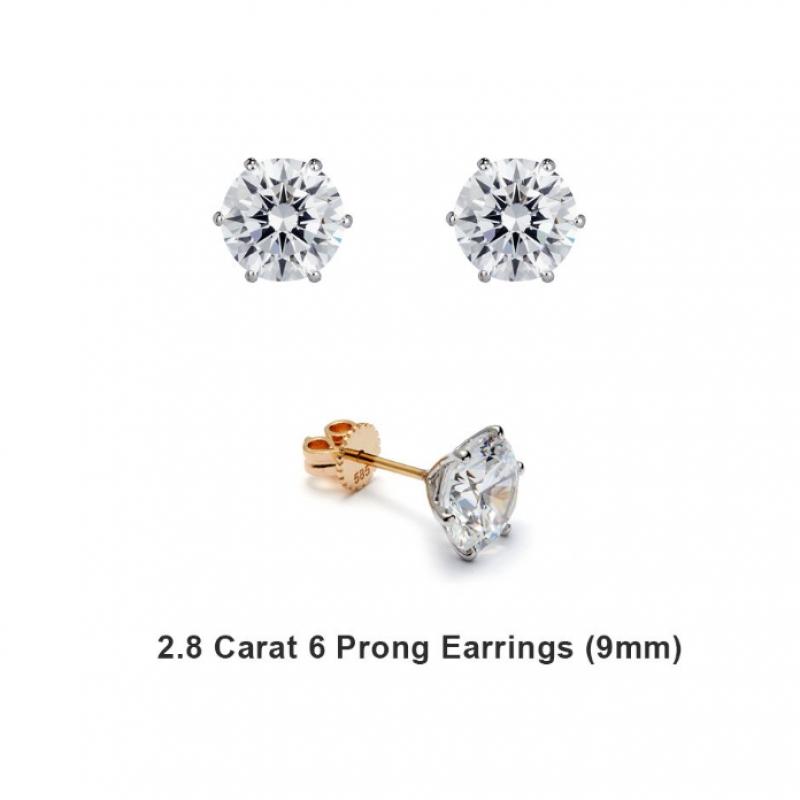 Tani by Minetani 14k Classic Solitaire Earring  2ct