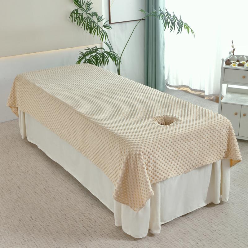 Luxury Warm Soft Velvet Bean Bed Sheet For Beauty Salon Bed Covers Cosmetic Massage Spa Bed Table Cover With / Without Hole