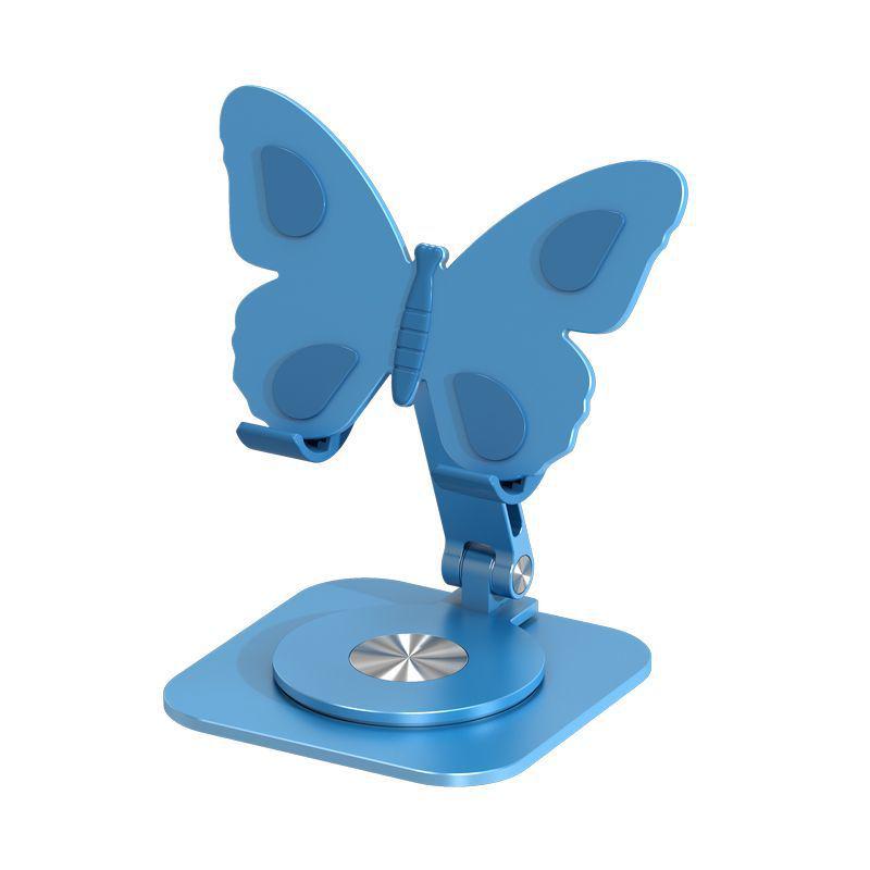 Butterfly Aluminum Phone Stand: Rotating & Folding 360° Holder for Douyin Live