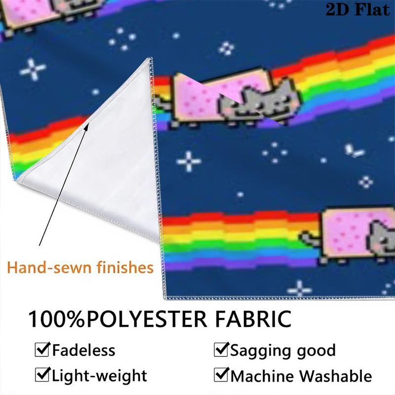 Nyan Cat Wandteppich Ästhetischer Wandbehang Gedruckter Stoffdecke Dekorative Wandteppiche für Schlafzimmer Wohnzimmer Heimdekoration