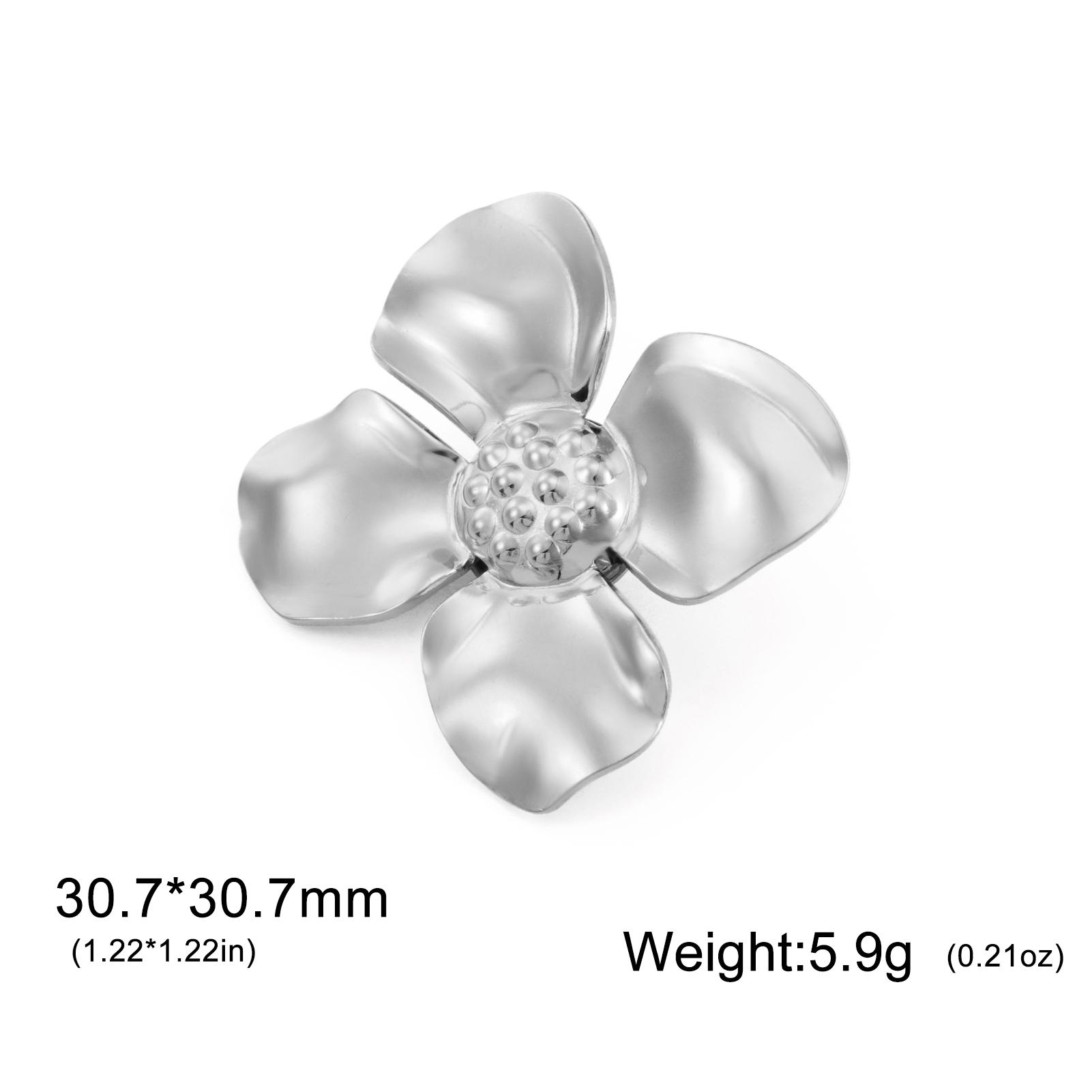 

Cazador Flower Women s Brooch Stainless Steel Lapel Pins Clothing Suit Collar Badges for Backpack Jewelry 2026 Birthday Gift серебряный
