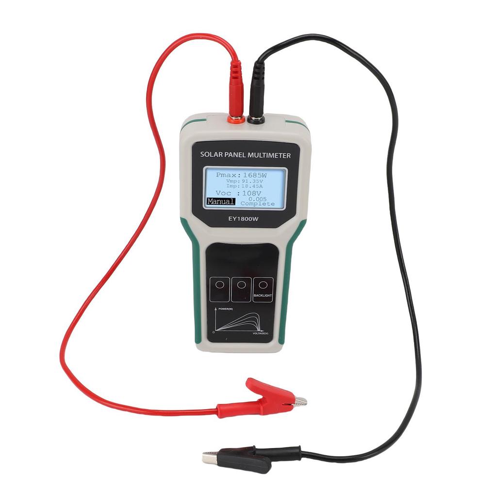 Solar Panel Tester Photovoltaic Multimeter EY1800W 20 120V with Backlight MPPT Solar Panel Power Meter Open Circuit