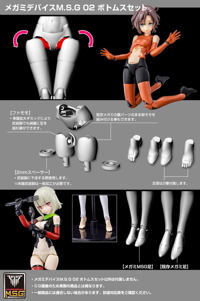 Kotobukiya Megami Device 02 Bottoms Set Skin Color D Total Length 20mm Scale Plastic Model KP599 M.S.G Approx. 1/1