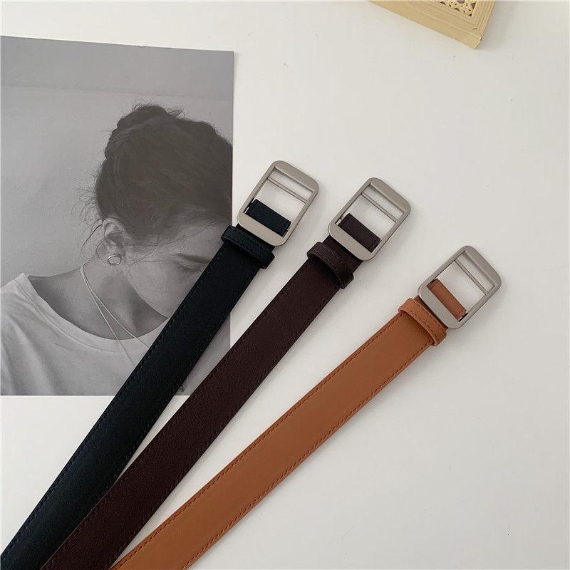 Unisex Punch-Free Leather Belt: Versatile, Trendy, Hole-Free Design for Men and Women.