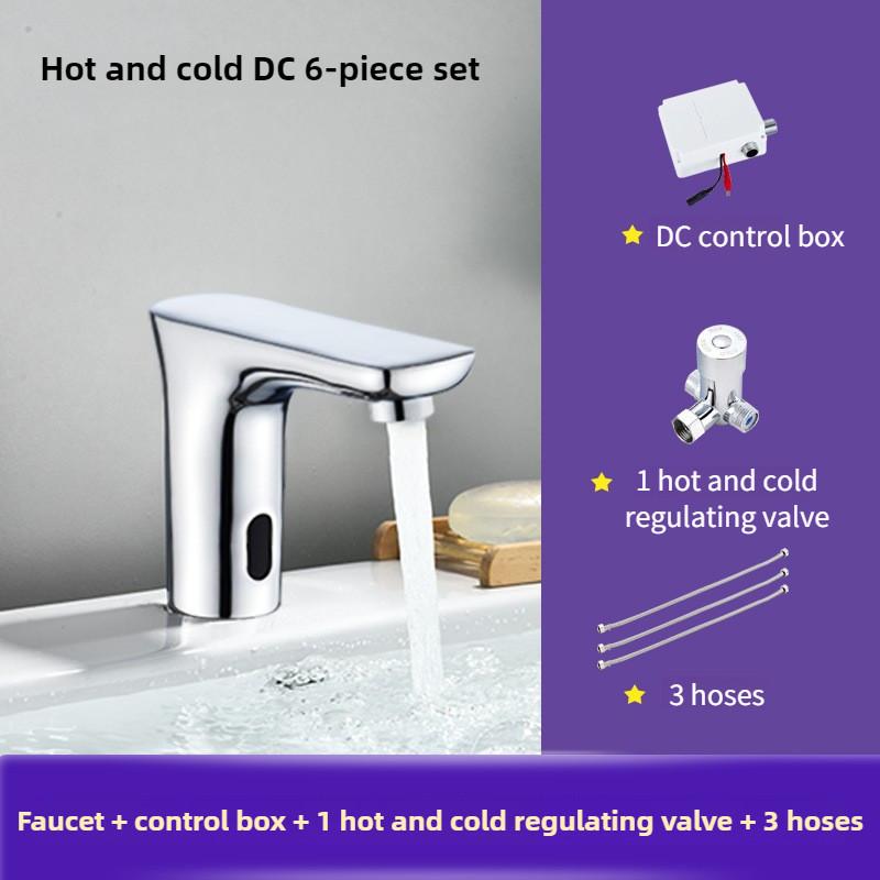 Bathroom Basin Faucet Full Copper Intelligent Single Hot And Cold Sensing Faucet Automatic Infrared Sensing Water Tap