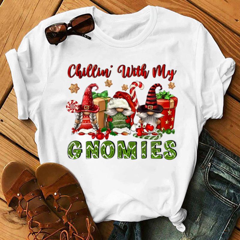 Damen Sommer Lässiges Kurzarm-T-Shirt Weihnachts-Serie Malerei Grafik Ästhetisch Harajuku Stil Grafik-T-Shirt