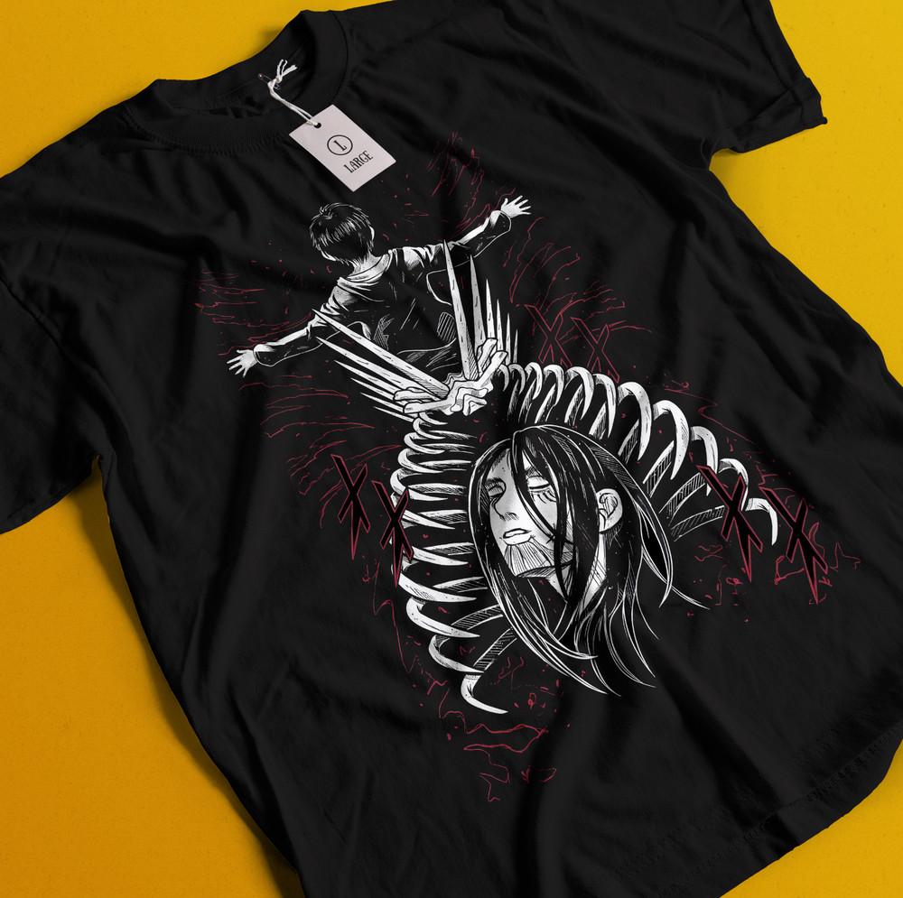 

Футболка Атака Титанов Эрен Микаса Футболка Леви Футболка AOT Эрвин Ханге Армин Футболка 2XL