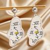 1 Paar Damenohrringe Leichte Schmelzende Uhr Design Hängeohrringe Künstlerisches Römisches Zifferblatt Muster Lange Ohrringe Schmuck Geschenk