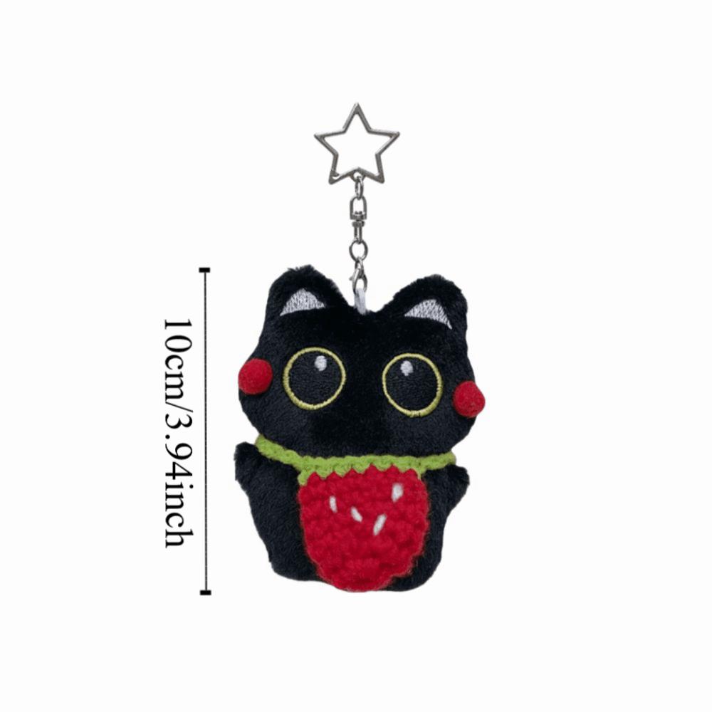 Cute Plush Toy Keychain Black Cat Car Key Ring New Doll Bag Pendant  Bag Accessories