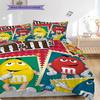 MMs Colorful Characters Three-piece set(1 * duvet cover + 2 * pillowcase, without core) Christmas birthday gift Duvet cover and pillowcase Bedding set