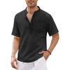 European & American Men's Hippie Casual Pocket Short Sleeve Beach T-shirt