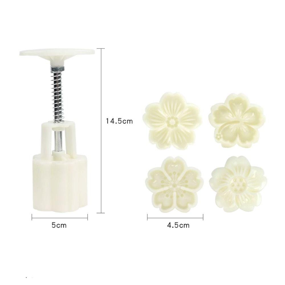 Hand-pressed Cookie Stamps Plastic Cherry Blossom Mooncake Mold Baking Tools   DIY