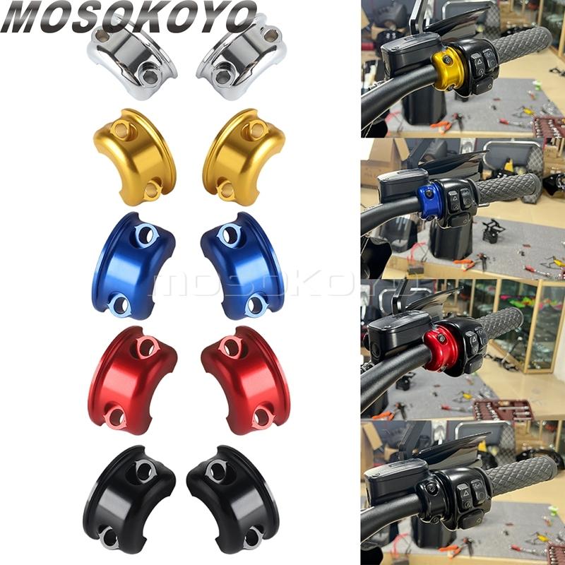 For Harley Dyna FXD Half Clamps Perch Clamp Master Cylinder Brake Clutch Control Bracket For Low Rider Fat Street Bob Wide Glide