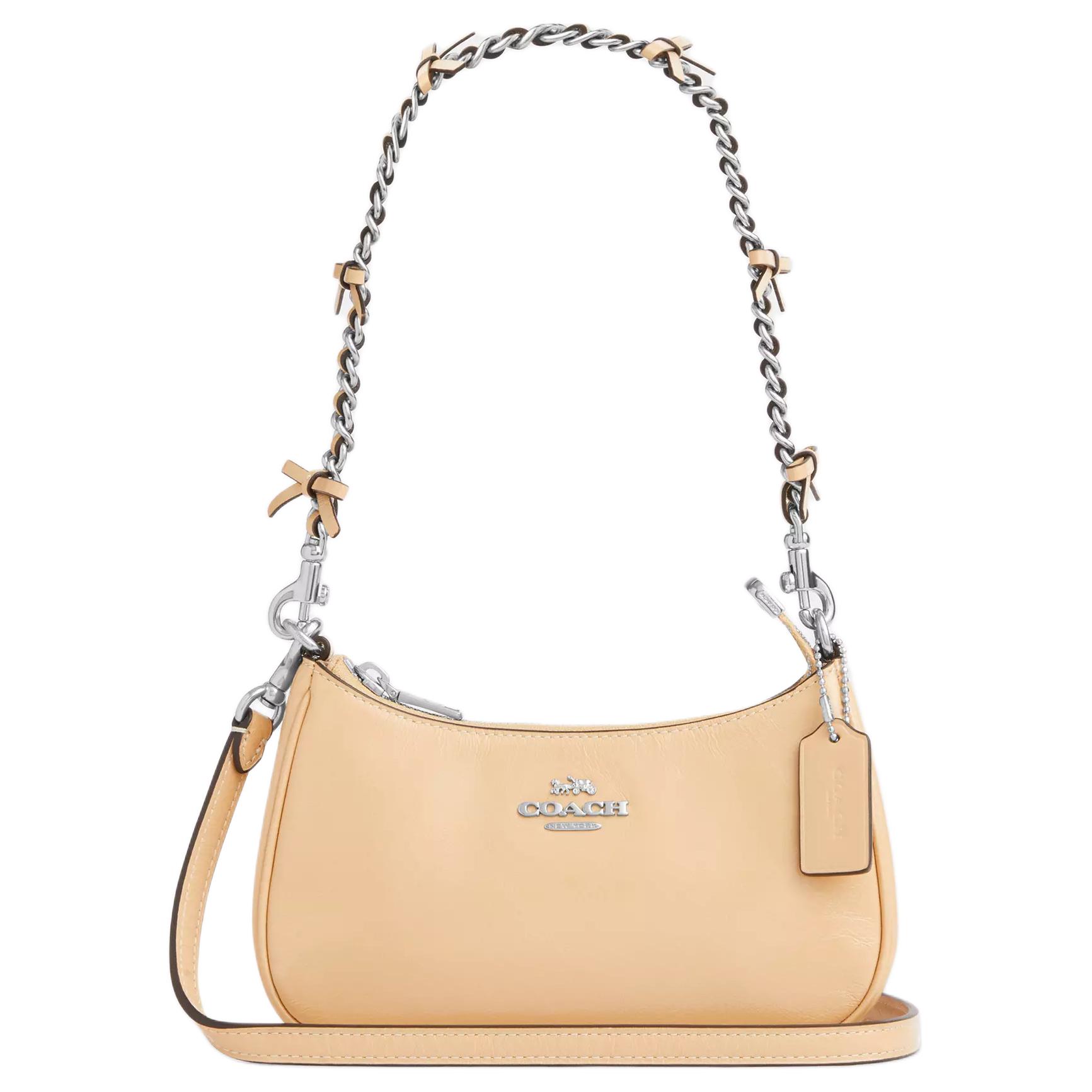 

Coach Terry 19 Logo Leather Mini Shoulder Bag Women shoulder bag Light-Sand CDW68-SVB9C Basic Set (Bag+Dust Bag)