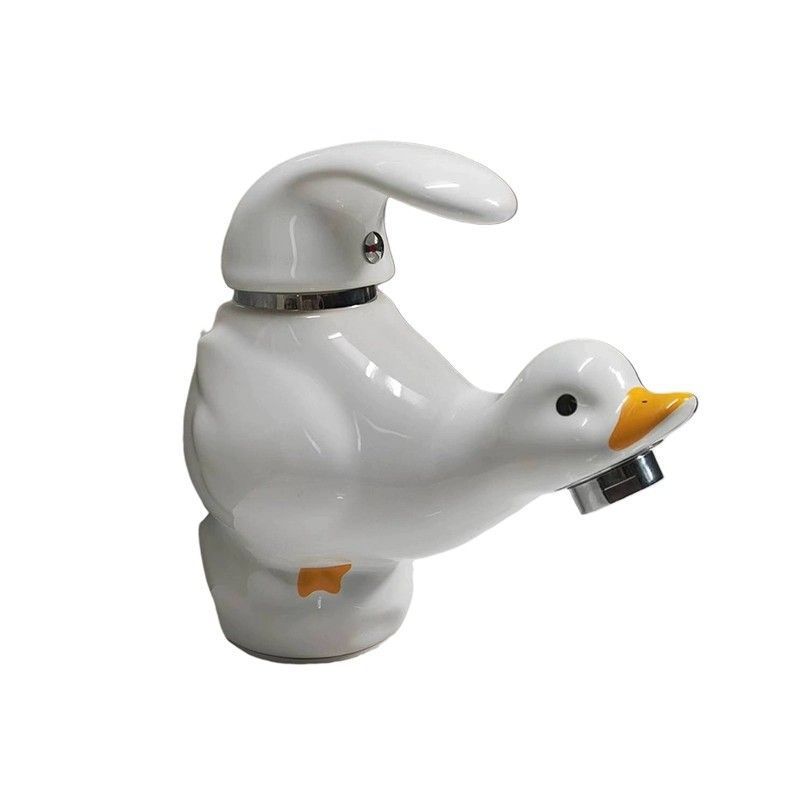 Ceramic Cartoon Faucet Kindergarten Cute Faucet Hot And Cold Faucet Children S Wash Basin Faucet Wash Basin Faucet Struggle duck hot and cold